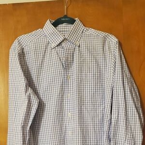 Vineyard Vines Classic Fit Graph Checkered Murray Shirt Blue White S